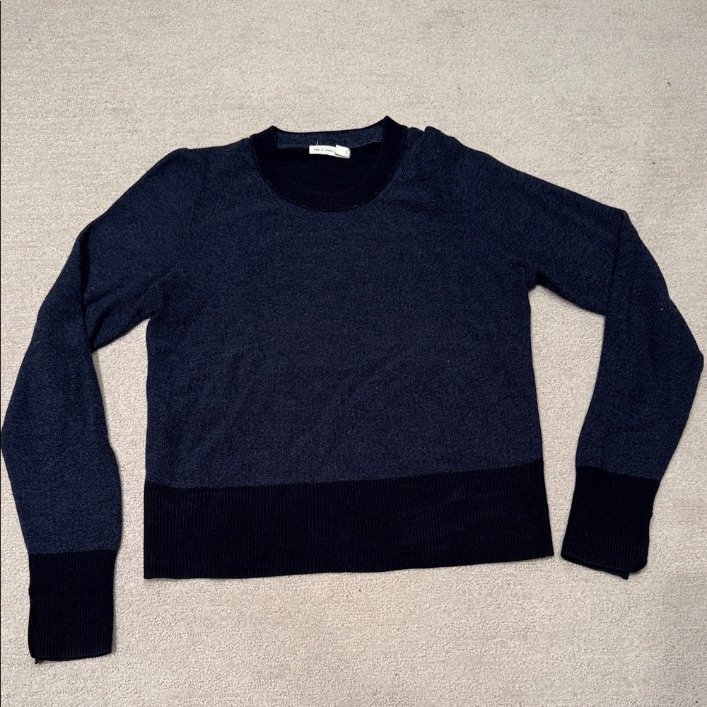 rag & bone Dark Blue Crew Neck Sweater